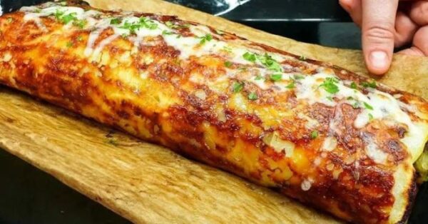 Rocambole de batata com carne moída para um almoço ou jantar