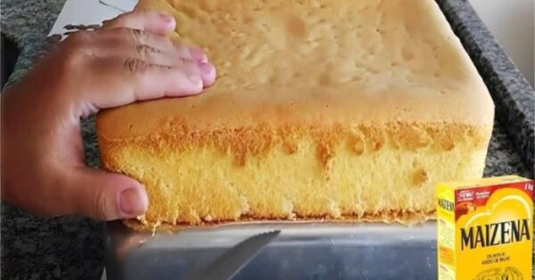 Pão de ló de maisena o mais fácil e fofinho do mundo