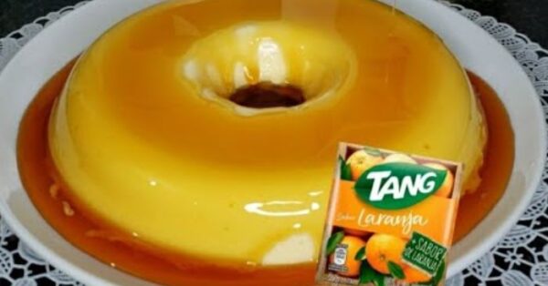 Pudim de laranja com tang fácil e delicioso sem fogo e sem forno