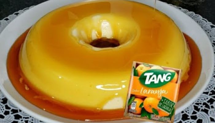 Pudim de laranja com tang fácil e delicioso sem fogo e sem forno