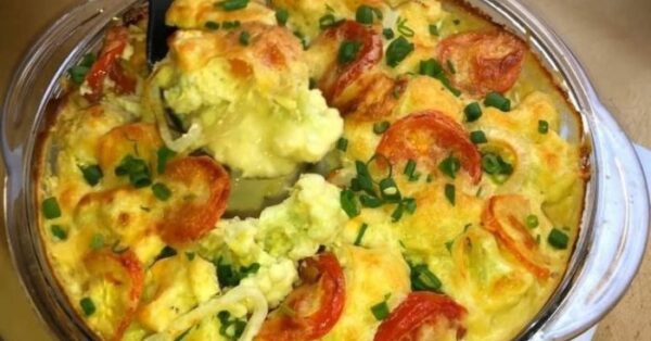 Couve-flor cremosa com creme de milho perfeita com a família!