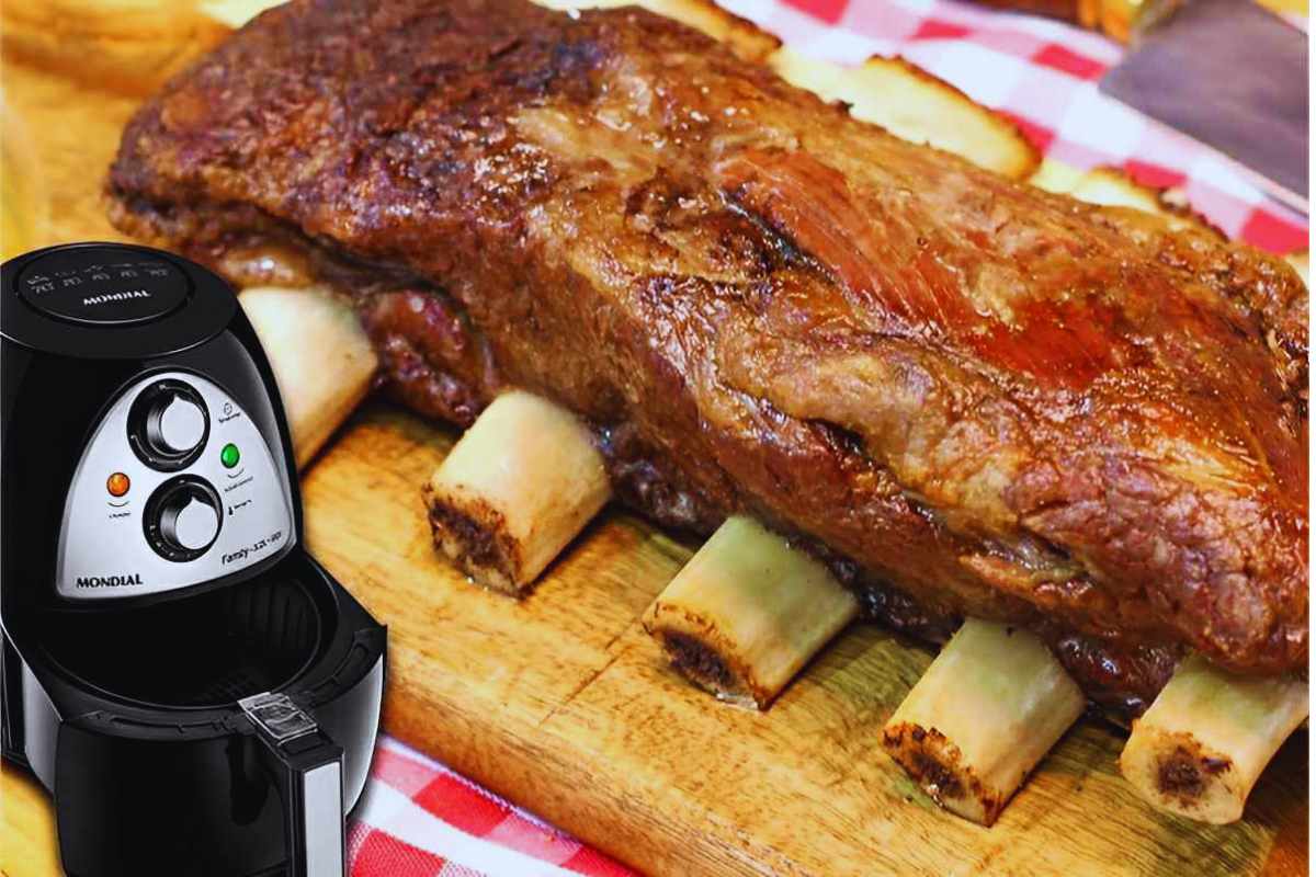 Costela na airfryer chega a soltar dos ossos de tão macia