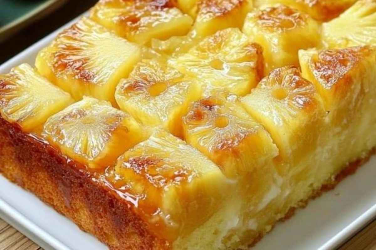 Bolo de Abacaxi com Leite Condensado! Doce Clássico Tropical