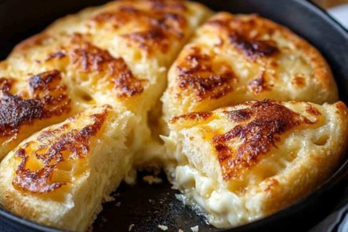 Pão de Amido de Milho com Queijo na Frigideira