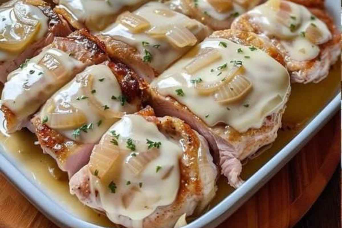 Costeletas de porco francesas com cebola! Receita sofisticada para transformar sua mesa